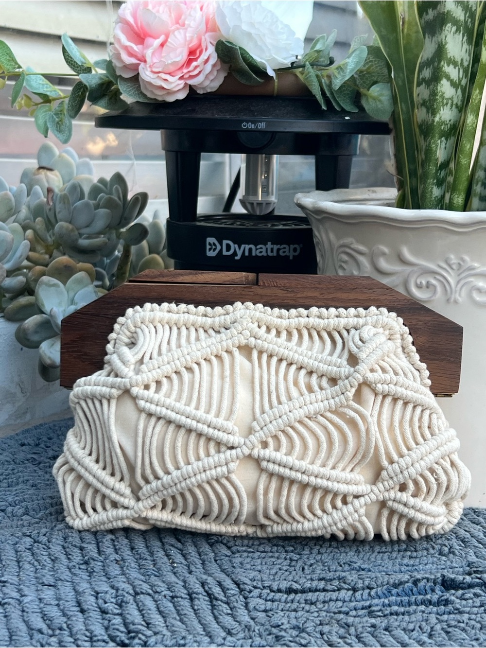 Handcrafted Cream Macramé Decorative Pillow Cover - Unbranded